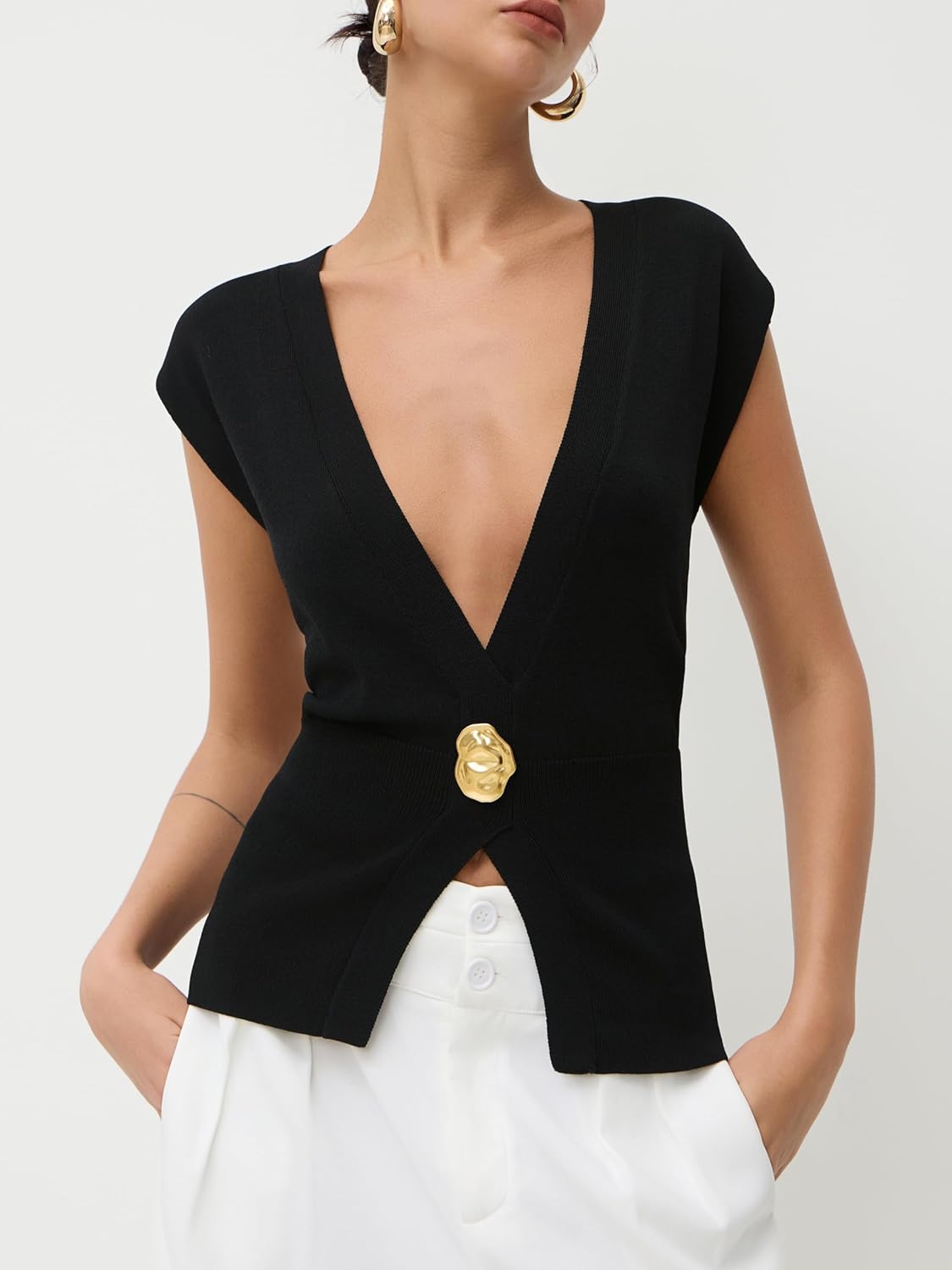 CIDER Womens Sweater Vest Deep V Neck Sleeveless Lightweight Vest Tank Tops Business Casual Trendy Outfits - Image 3