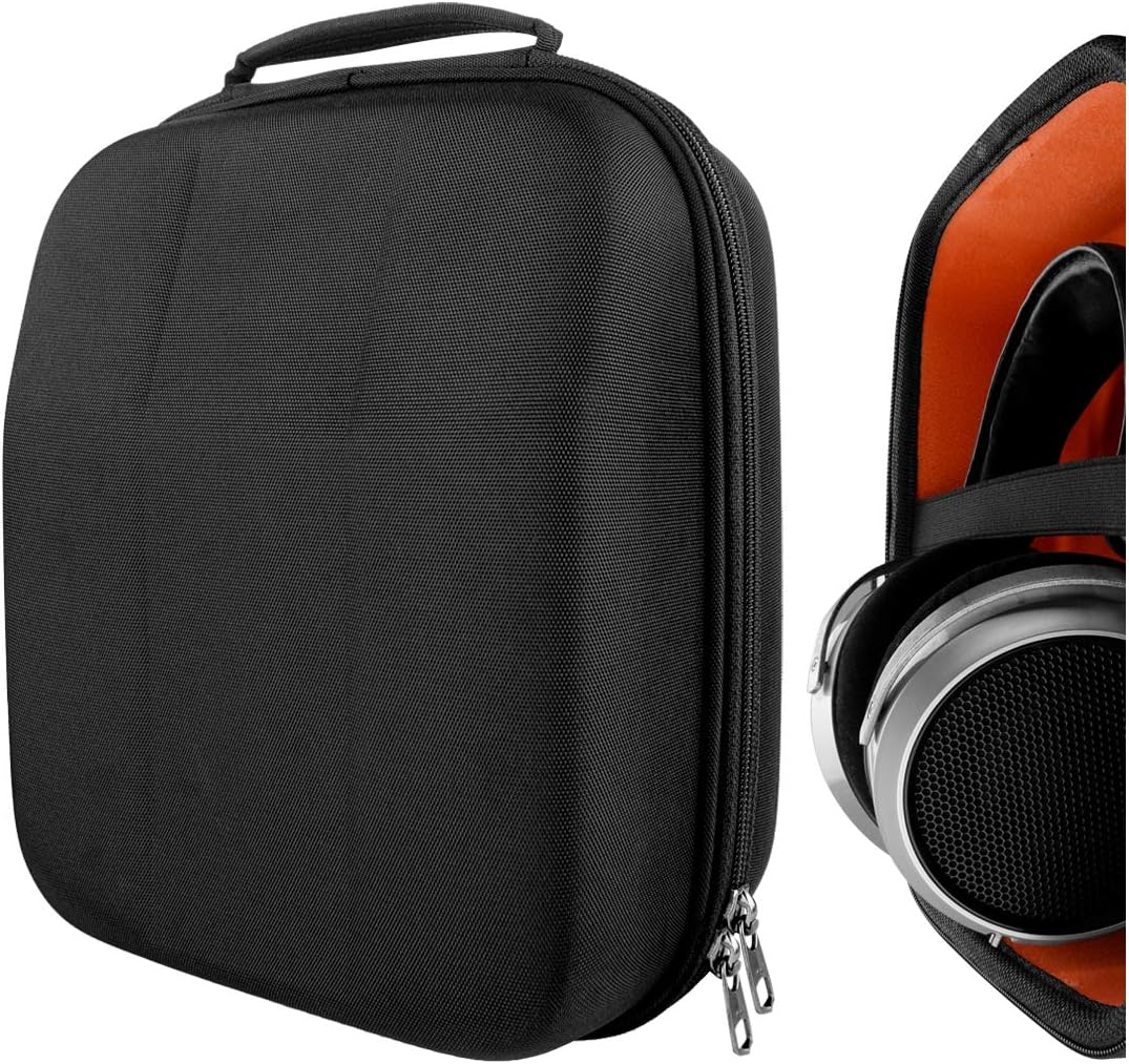 Geekria Shield Headphones Case Compatible with HiFiMAN Shangri-LA jr, Deva-Pro, DEVA, Sundara-C, Sundara, Arya, Ananda, Replacement Hard Shell Travel Carrying Bag with Cable Storage (Black)