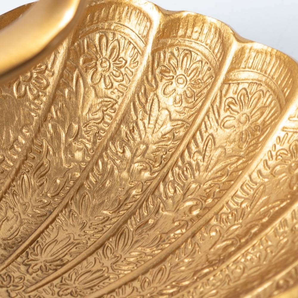 Vintage Brass Peacock Jewelry Dish Bowl Ring Earring Holder Trinket Tray Small Decorative Metal Tray Mother's Day Birthday Christmas Gifts for Women (Gold)