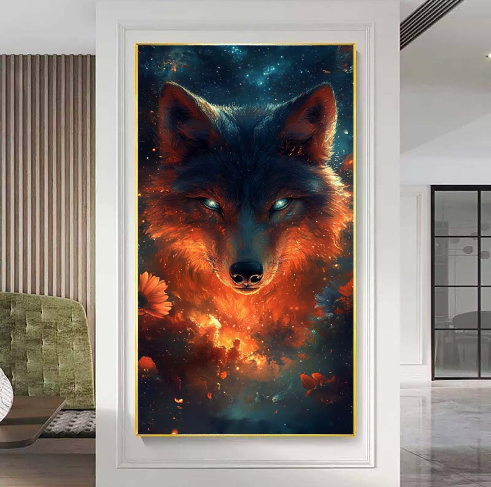 Diament Malarstwo Wilk Diament Malarstwo dla dorosłych, 5D Animal Haft Diament Malarstwo Pełny zestaw, DIY Diament Sztuka Rhinestone Ścieg krzyżykowy Hobby Kreatywne Rozrywki Dorośli, do Wystrój Domu