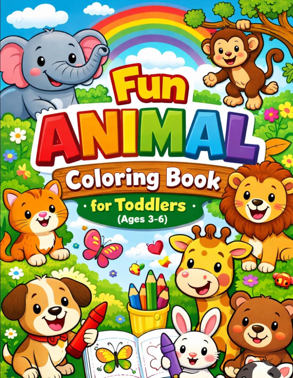 Fun Animal Coloring Book for Toddlers (Ages 3–6)
