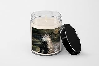 Northern River Otter (Lontra Canadensis) Soy Candle – 9 oz Hand-Poured Vanilla Scented Candle Jar – Wildlife Lover Gift or Nature-Inspired Decor