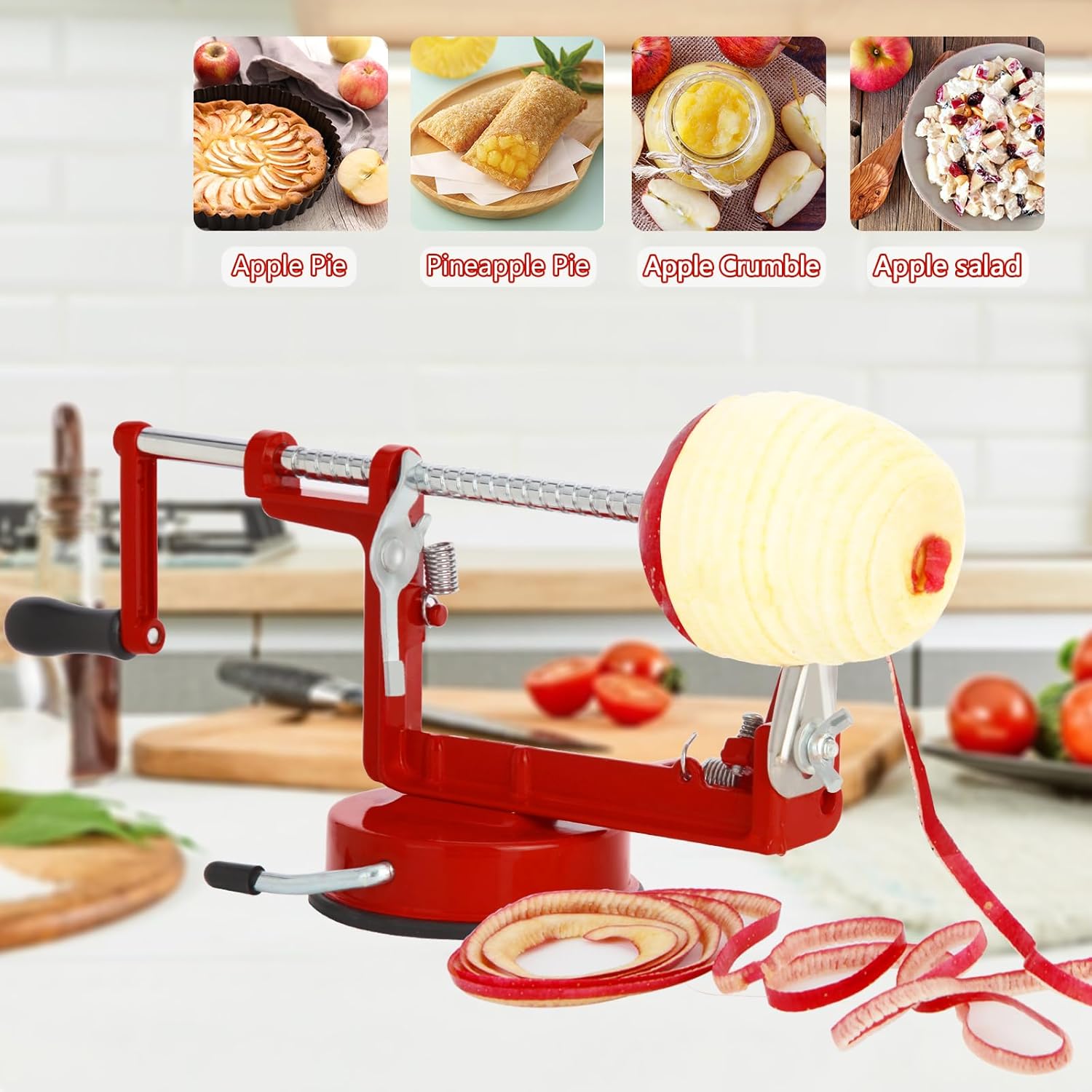 Apple Peeler and Core Remover, Stainless Steel Blade Apple Slicer, Fruit Cutting Machine, Convenient and Interesting Creative Kitchen Tool Gift,Comes with Replacement Blades