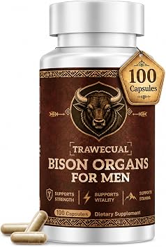 19-IN-1 Primal Bison Organs Supplement for Men, 100 Capsules, GrassFed