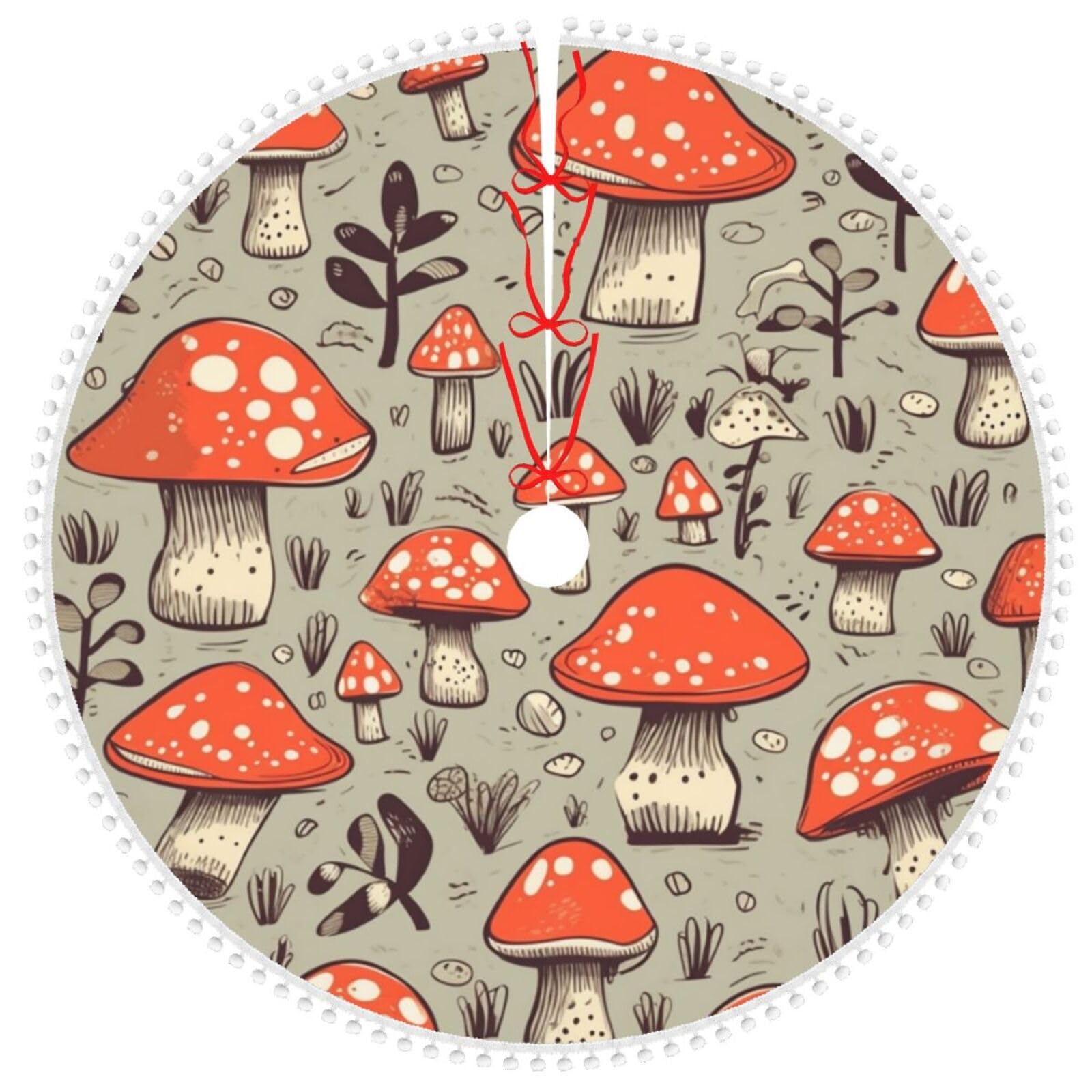 Tapis de sapin de Noël champignons pour émerveiller les enfants