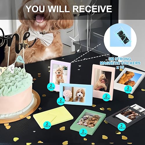 Vista 74 de WOGOZAN Mini marcos de fotos de 3 pulgadas para Fujifilm Instax Mini 12/11/99/90/9/8/7+/EVO Classic Polaroid 2.15 x 3.4 pulgadas, tamaño cartera