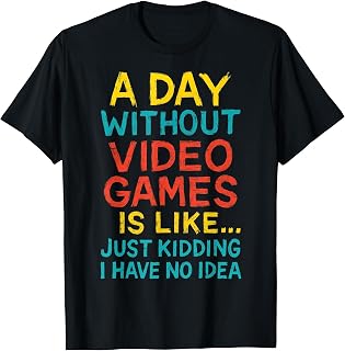 Funny Gamer Graphic Tee Men Boys Teens Video Gaming T-Shirt