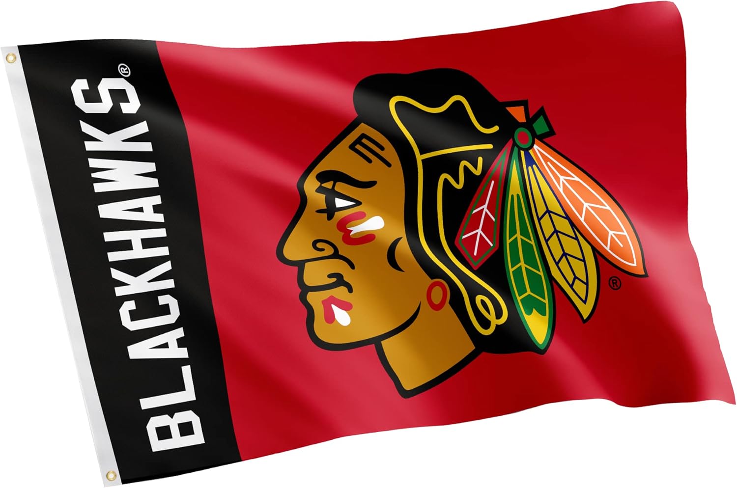 Desert Cactus Chicago Blackhawks Flag NHL 100% Polyester Indoor Outdoor 3x5 feet National Hockey League Team Flags (Name Flag)