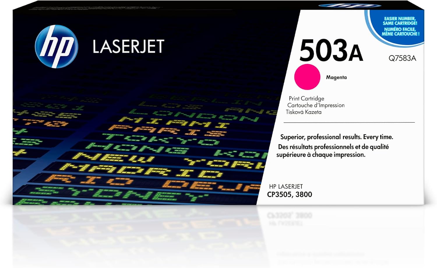 HP Original 503A Magenta Toner Cartridge | Works Color Laserjet 3800, CP3505 Series | Q7583A