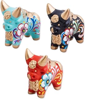 NOVICA Ceramic Bull Peru