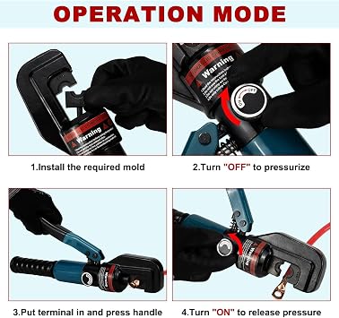 Hydraulic Crimping Tool with Cable Cutter, 12-2/0 AWG