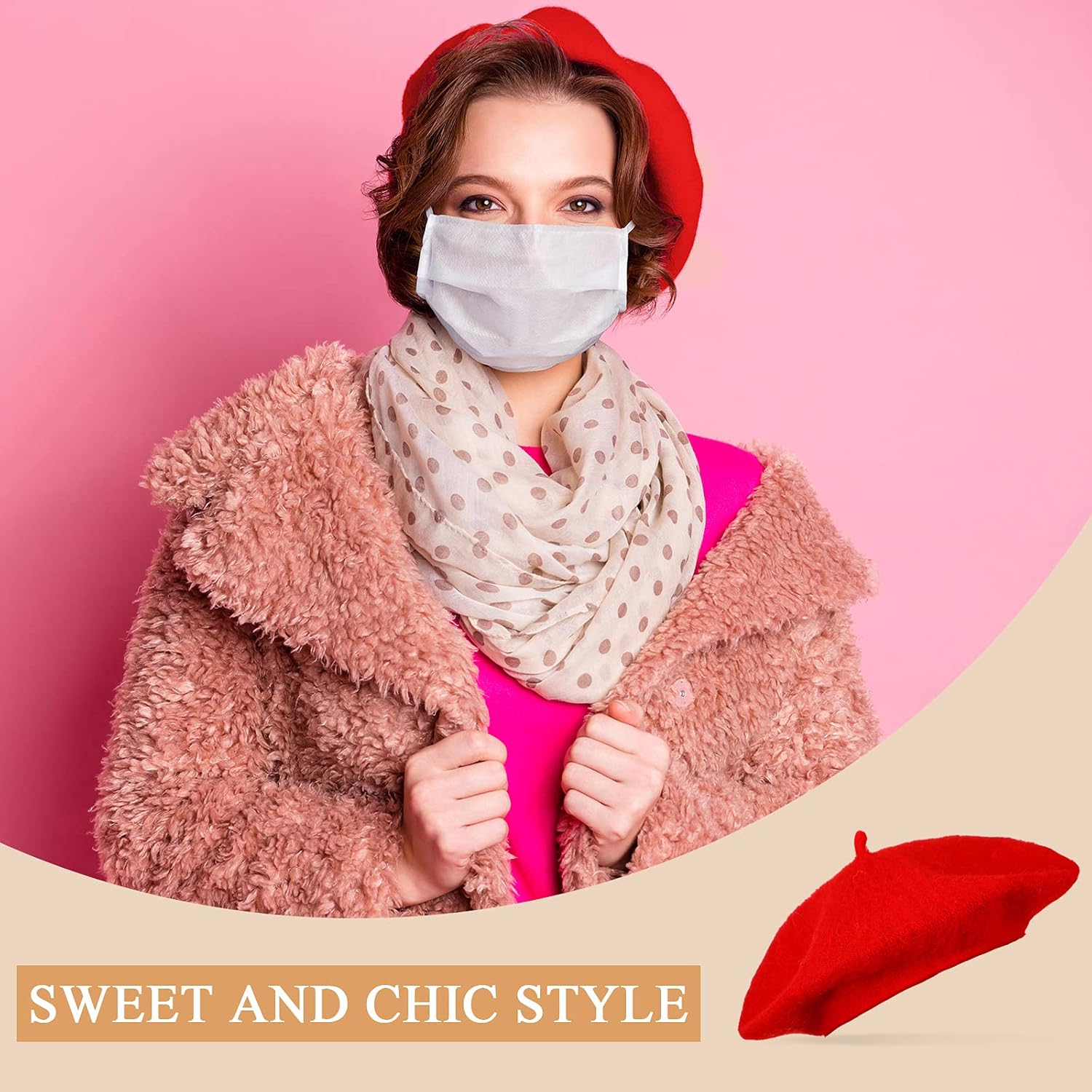 BBTO 12 Pieces Beret Hats for Women French Baggy Hat Christmas Solid Color Casual Classic Sweet Artist Cap for Women - Image 7