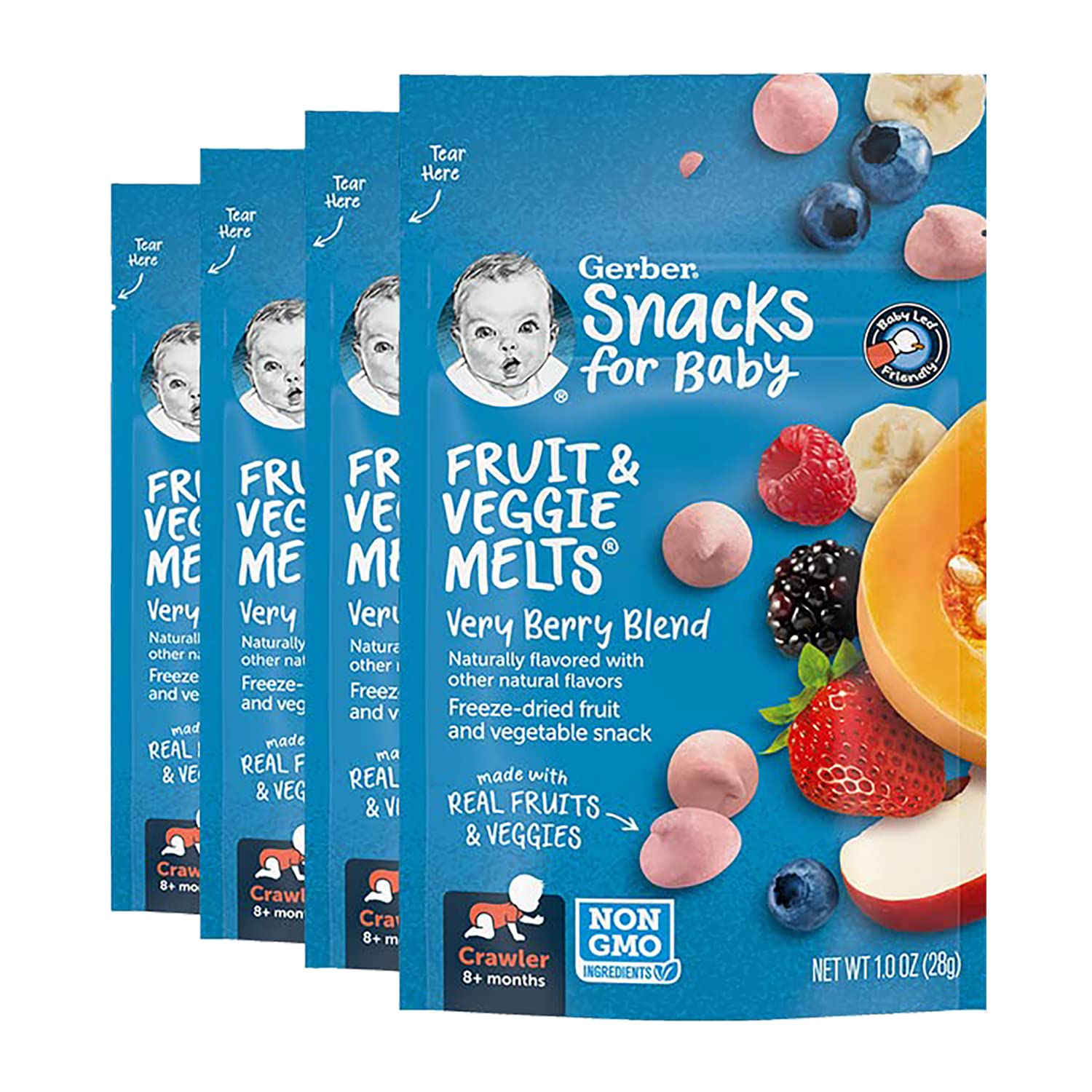 Gerber Graduates Fruit & Veggie Melts Very Berry Blend, 1 Ounce (Pack of 4)