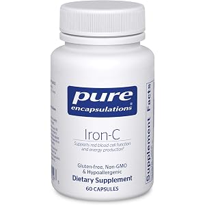Pure Encapsulations Iron-C - 15 mg - 175 mg Vitamin C - Red Blood Cell Support* - Energy Production - Highly Bioavailable Iron Pill - for Women & Men - Gluten Free & Vegan - 60 Capsules