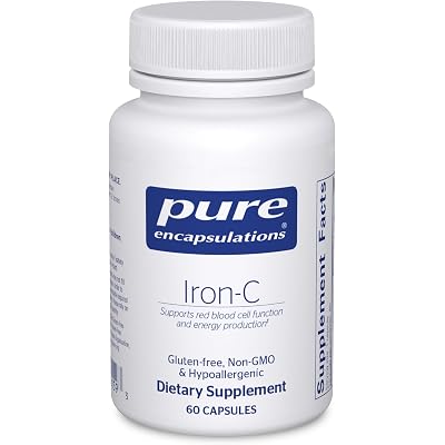 Pure Encapsulations Iron-C - 15 mg - 175 mg Vitamin C - Red Blood Cell Support* - Energy Production - Highly Bioavailable Iron Pill - for Women & Men - Gluten Free & Vegan - 60 Capsules