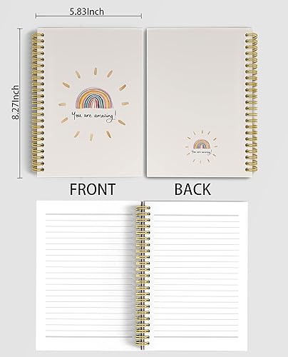 Miniatura 5 de HUYAW You are Amazing - Cuaderno de espiral con cita inspiradora de 5.5 x 8.3 pulgadas, páginas a rayas, suministros para oficina, universidad,