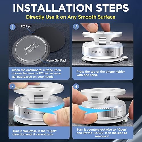 Miniatura 3 de Soporte magnético para teléfono con ventosa de automóvil, soporte de teléfono con ventosa ajustable, soporte de teléfono magnético de vacío