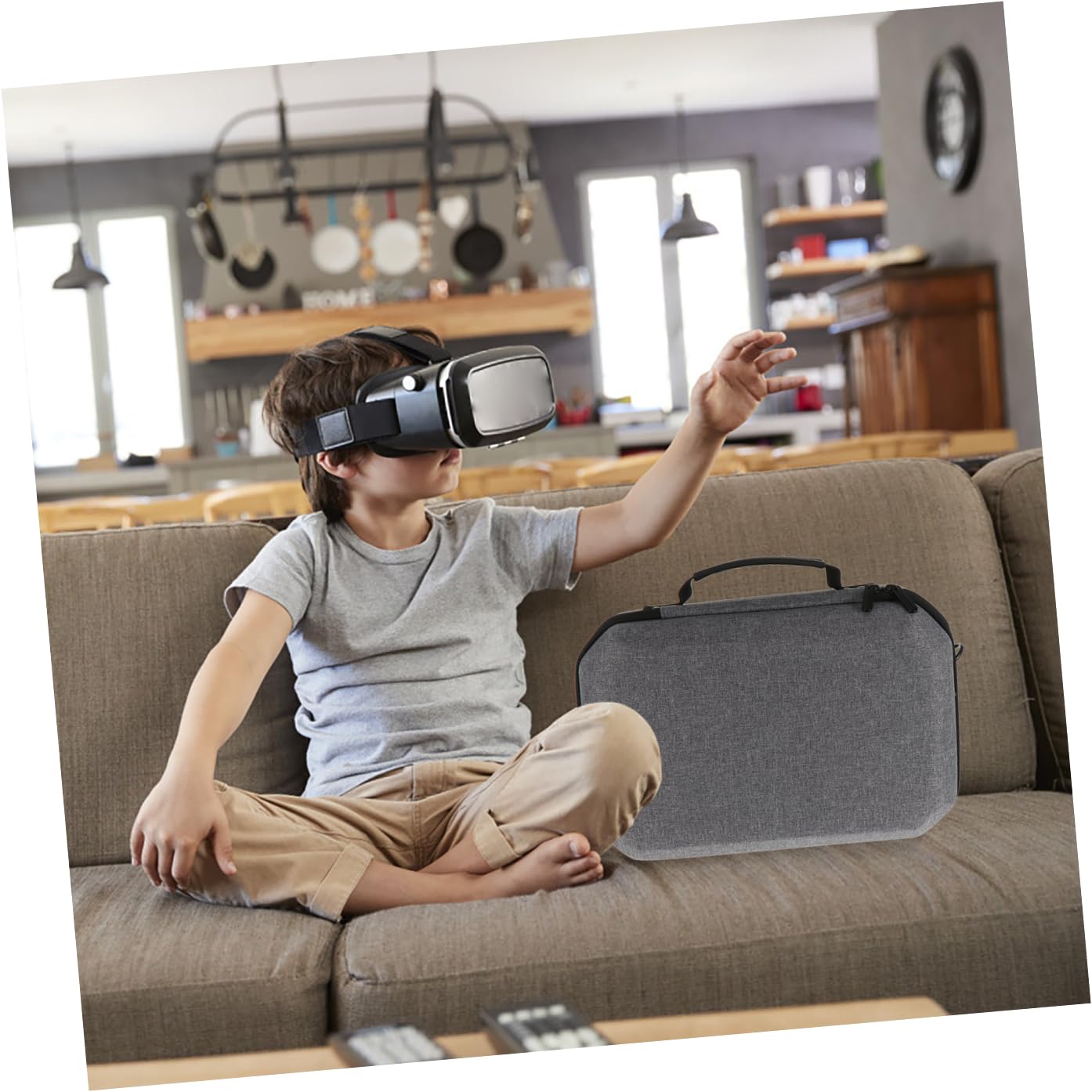 OSALADI Caja de Almacenamiento para Gafas VR de Eva Bolsa Protectora Prueba de Golpes Compatible con Visores VR Viaje y Almacenamiento