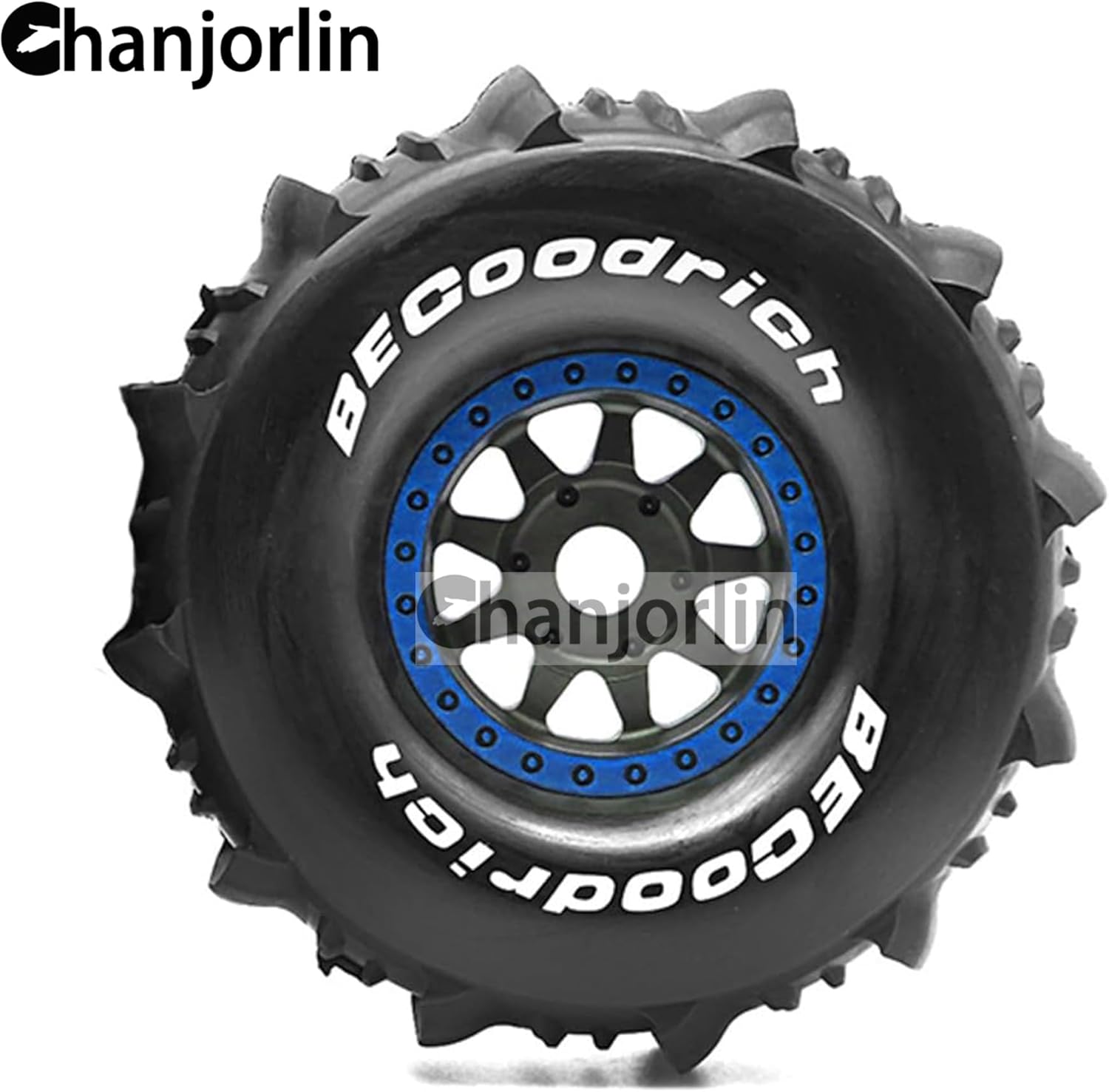 1/7 1/8 RC Off Road Truck Wheels 17mm Hex And Tires OD 5.5" Short Course Snow Sand Tyres For 1:7 1:8 Scale Buggy Truck Car TRAXXAS UDR FS Atom ARRMA Mojave 6S EXB YK4072 DF7 TB7 4PCS (Blue)