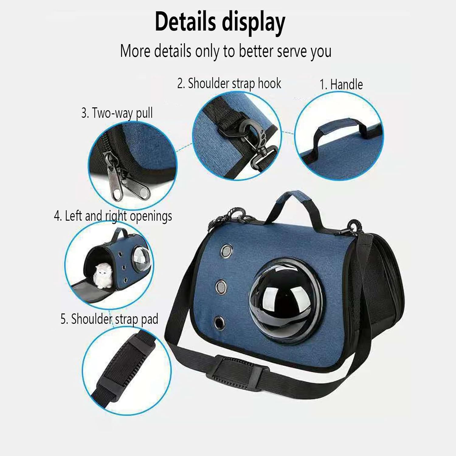 Cat Dog Carrier Bag Medium to Hard Travel Ready Escape Proof Ventilated Mesh Collapsible for Walking/Hospital/Shopping for Small Dogs Cats(Purple)