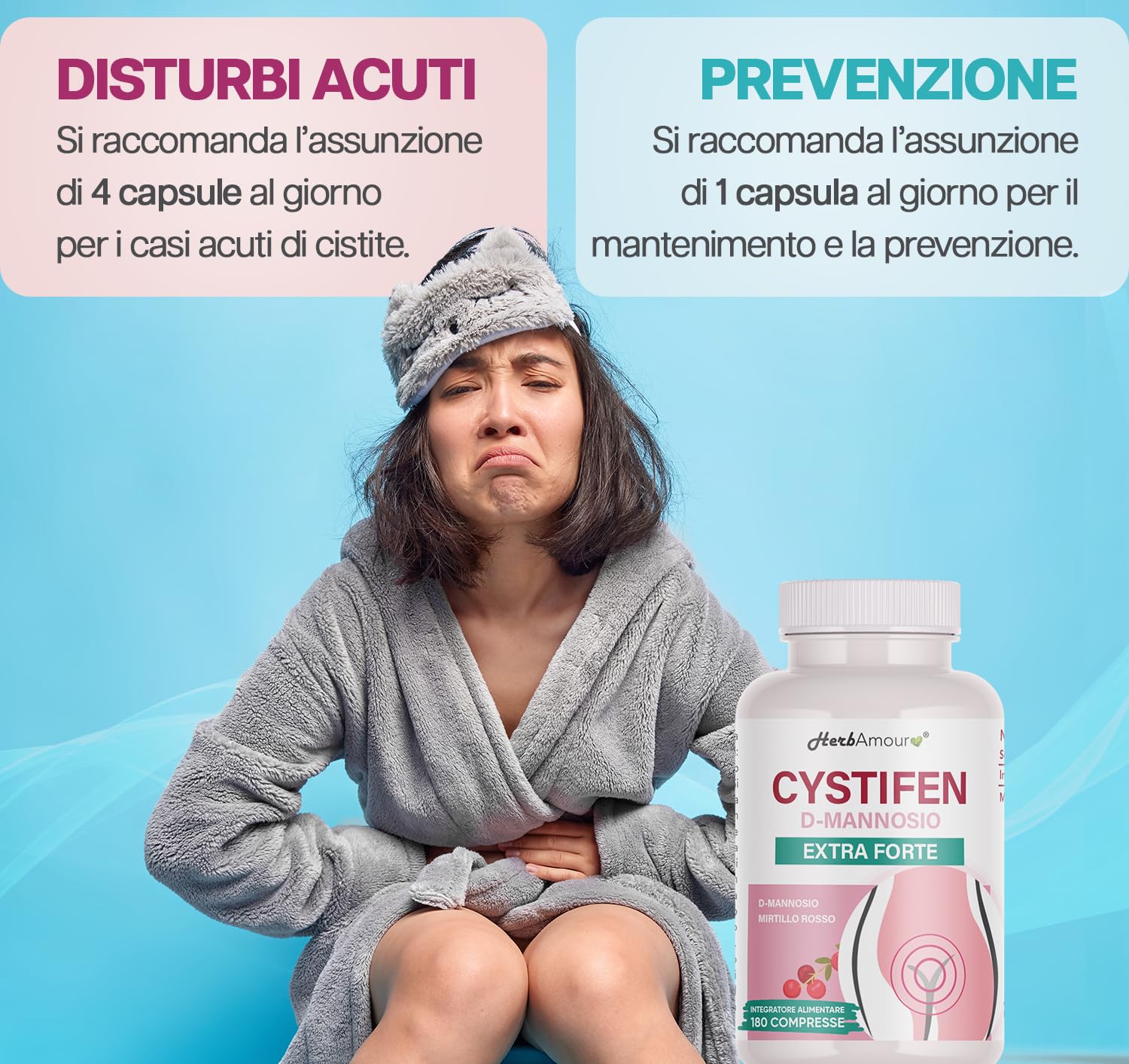 D-MANNOSIO (Dura 6 Mesi) 180 Compresse Alto Dosaggio e Assorbimento I D-Mannosio Da 500 mg. + Mirtillo Rosso E.S. Da 40 mg. | Senza Glutine, Lattosio, Zuccheri e Soia