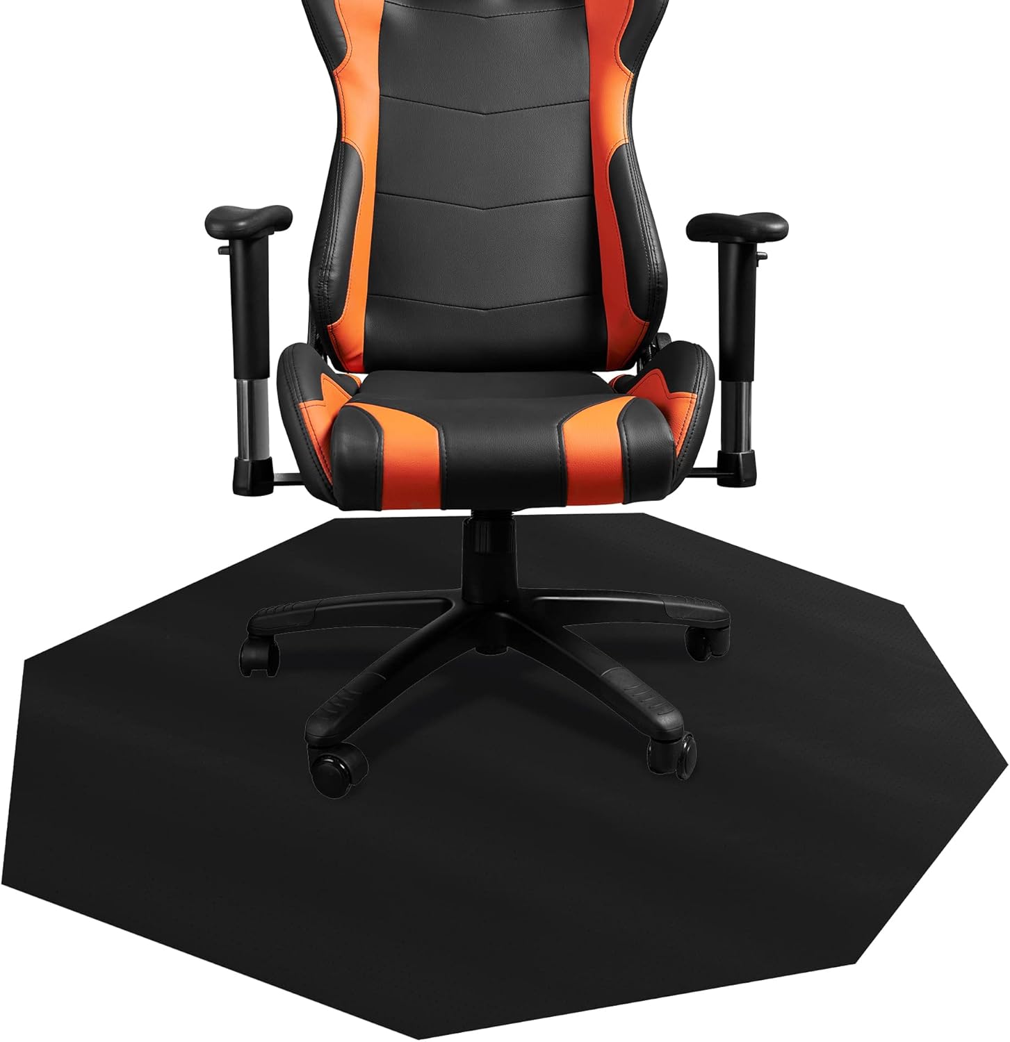 DESKU - Octagon Gaming Chair Mat, Computer and Office Chair Mat for Carpet, Black, 46 Inches x 49.5 Inches