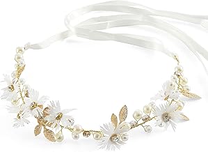 Czemo Bridal Headpiece Rhinestone Flower Crown Headband Flower Garland for Wedding