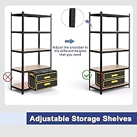 Vista 24 de ERGOMASTER Garage Storage Shelves 5-Tier Shelving Unit 2920LBS Heavy Duty Shelving Adjustable Boltless Organizer Rack for Warehouse Pantry 72" W x