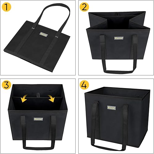 Miniatura 9 de BALEINE 3 bolsas reutilizables para comestibles + 2 bolsas reutilizables aisladas (19.5 x 19.5 x 11.5 pulgadas)