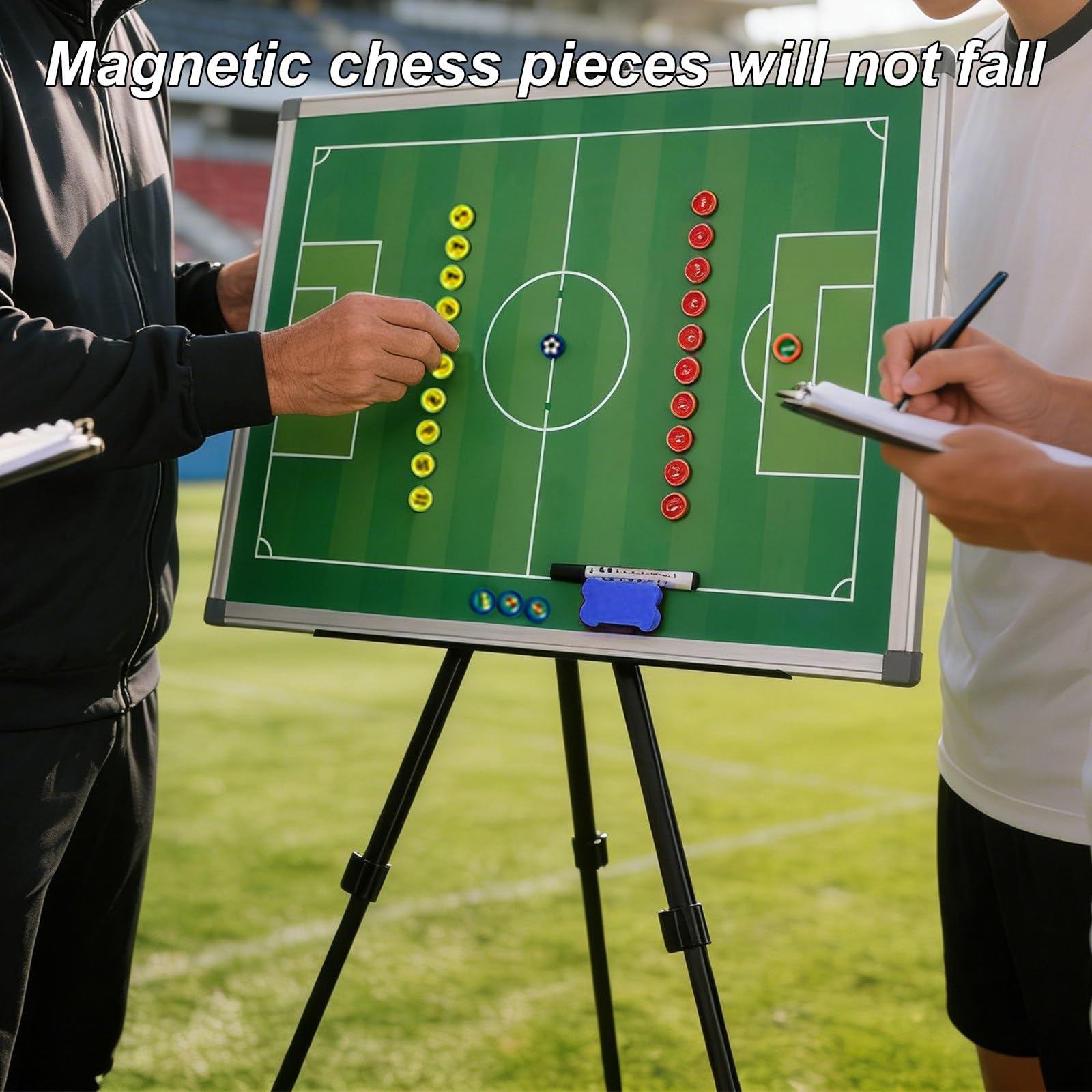 Lavagna per Allenatori di Calcio, Lavagna Calcio Allenatore di Board, con Treppiede e Borsa per il Trasporto, Altezza Regolabile, Facile da Scrivere e Cancellare, per l'insegnamento(2)