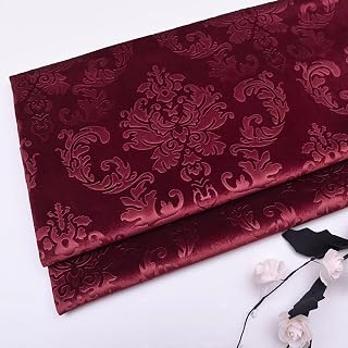 Soft Embossing Velvet Fabric Fabric Floral Pattern Velour Velvet Material Upholstery Fabrics for DIY Sewing Crafts Sofa Cover Cushion Furniture 140x100cm(Color:red)