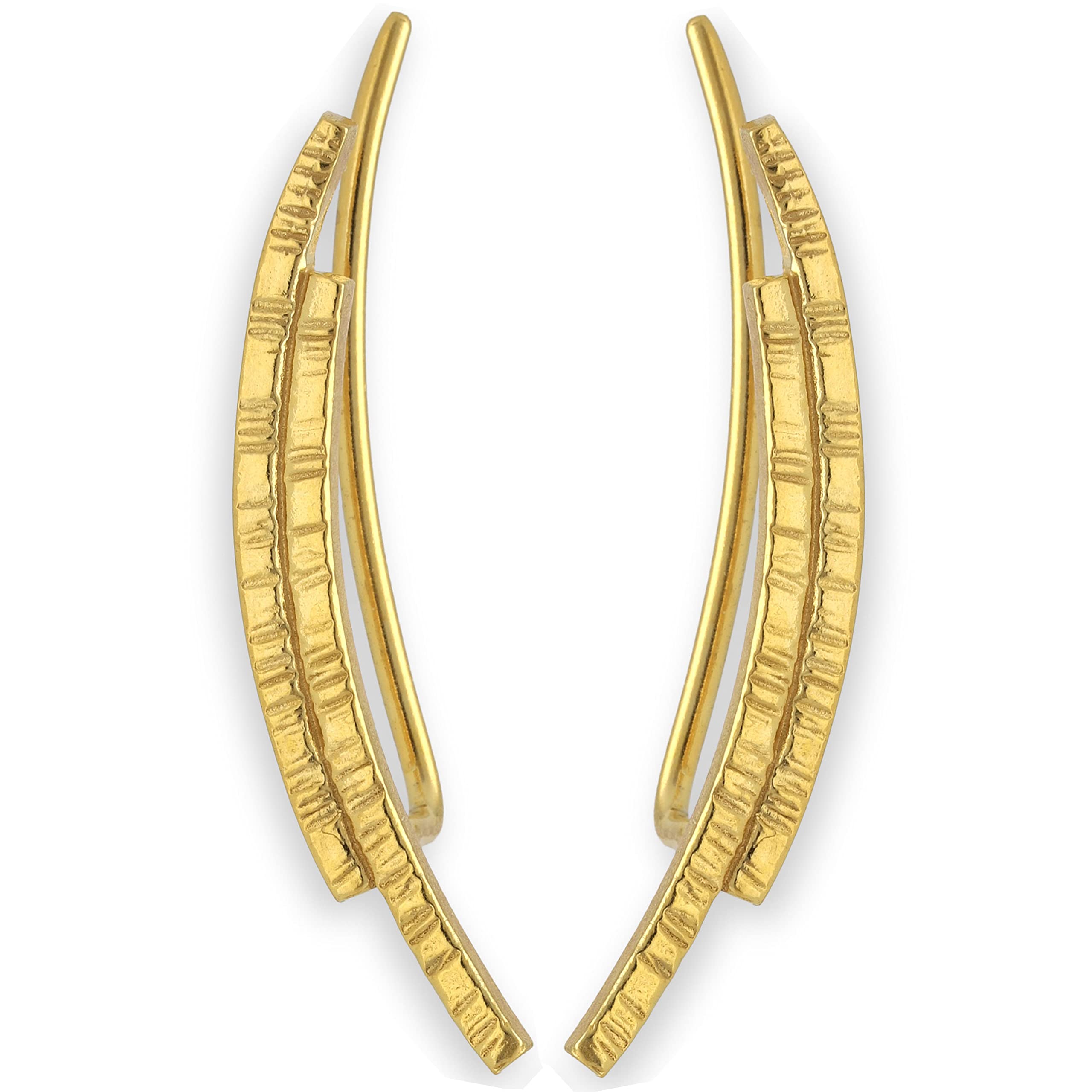 Pendientes Ear Climber Minimalistas, Plata de Ley 925, Alternativa Cómoda a Ear Cuff, Elegante Hipoalergénico - Hechos a mano por Emmanuela