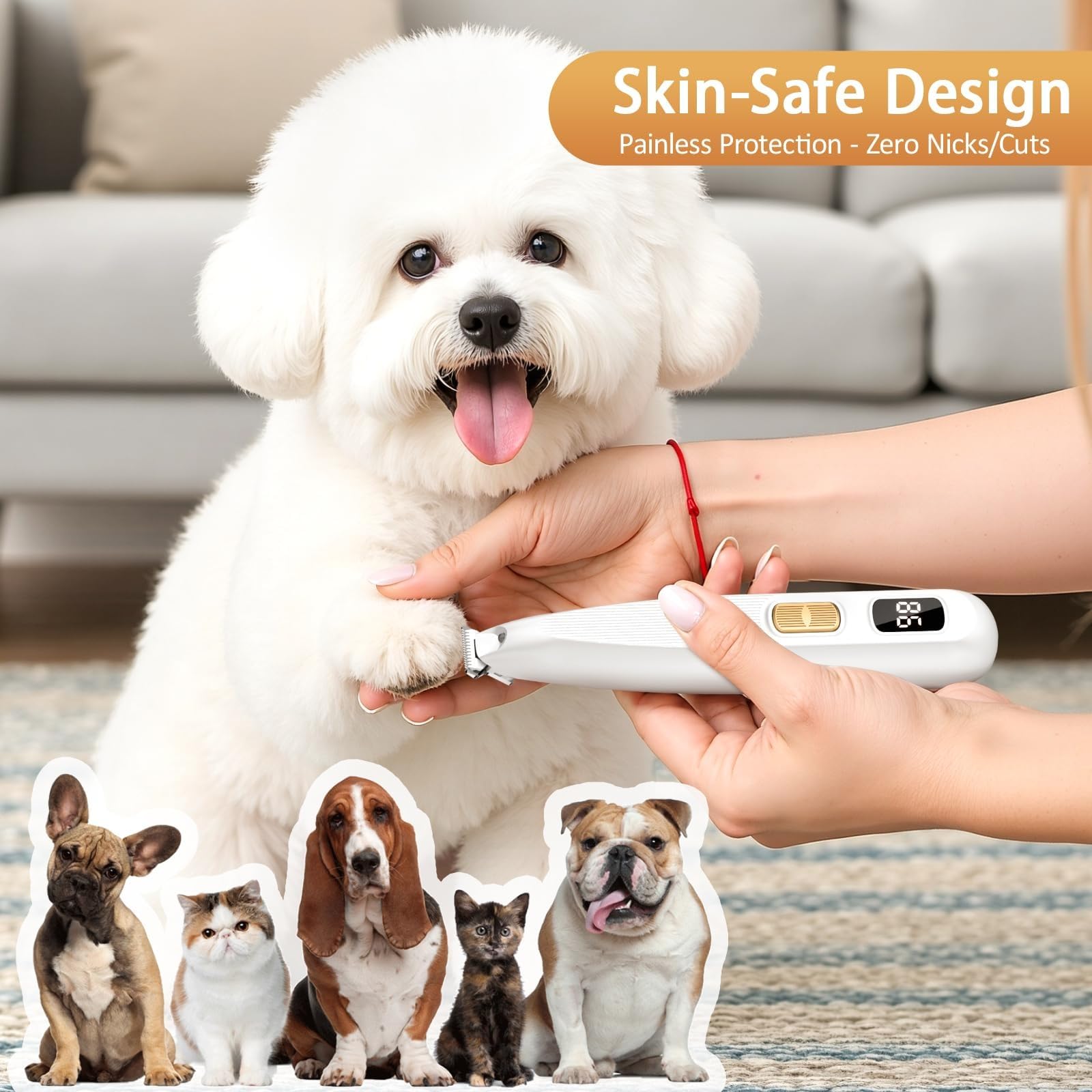 Patounet Tondeuse Pour Chat – Tondeuse Électrique De Précision Ultra-Silencieuse, Lames Sûres Et Hypoallergéniques, Ne Blessera Pas Votre Chat, Rechargeable Chiens, Chats, Pattes, Yeux, Oreilles, Visa