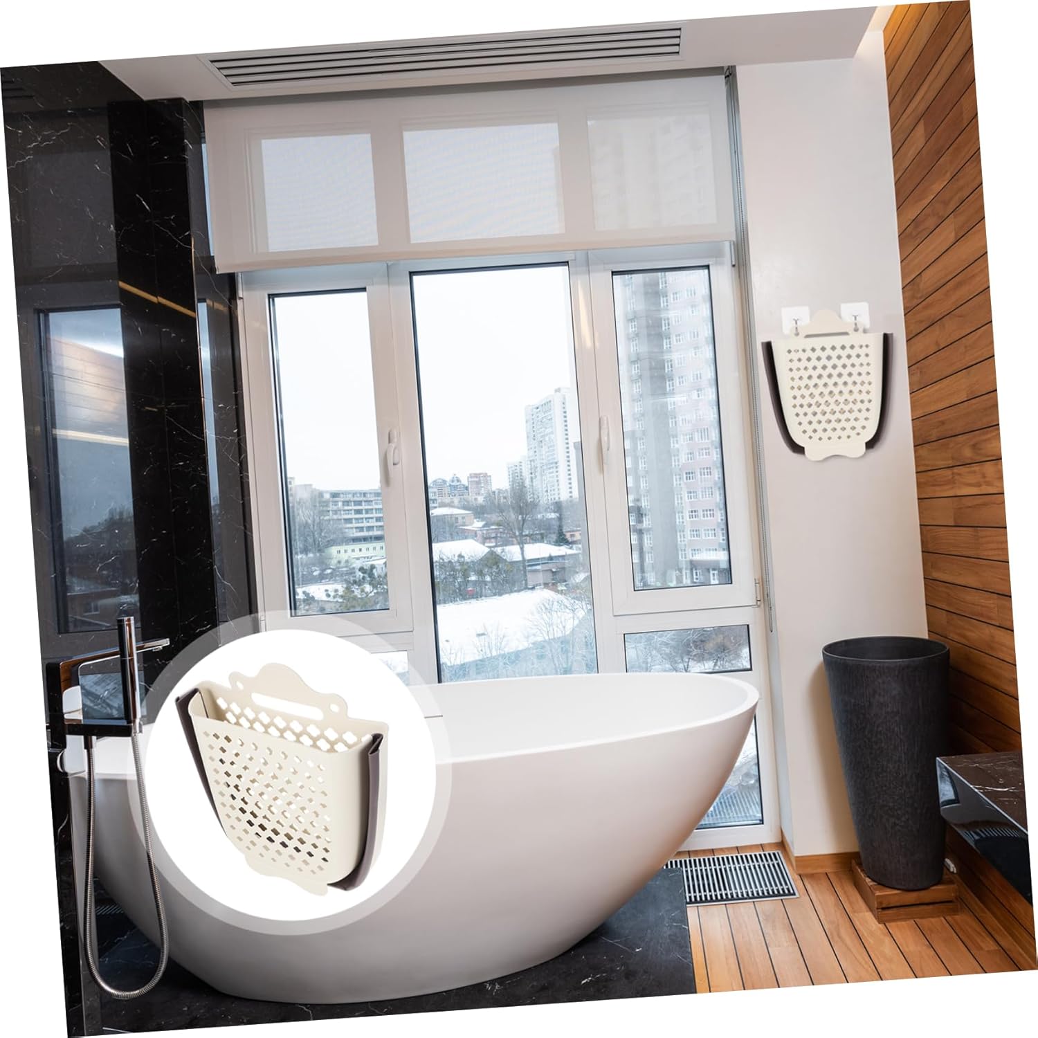 Zerodeko Collapsible Wall Mount Laundry Basket Plastic Clothes Hamper with Hollow Design for Bathroom Storage Large Capacity Sundries Holder Space Saving Laundry Organizer