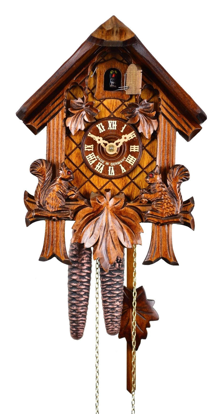 Reloj cucú Casa, 3 follajes, Ardilla