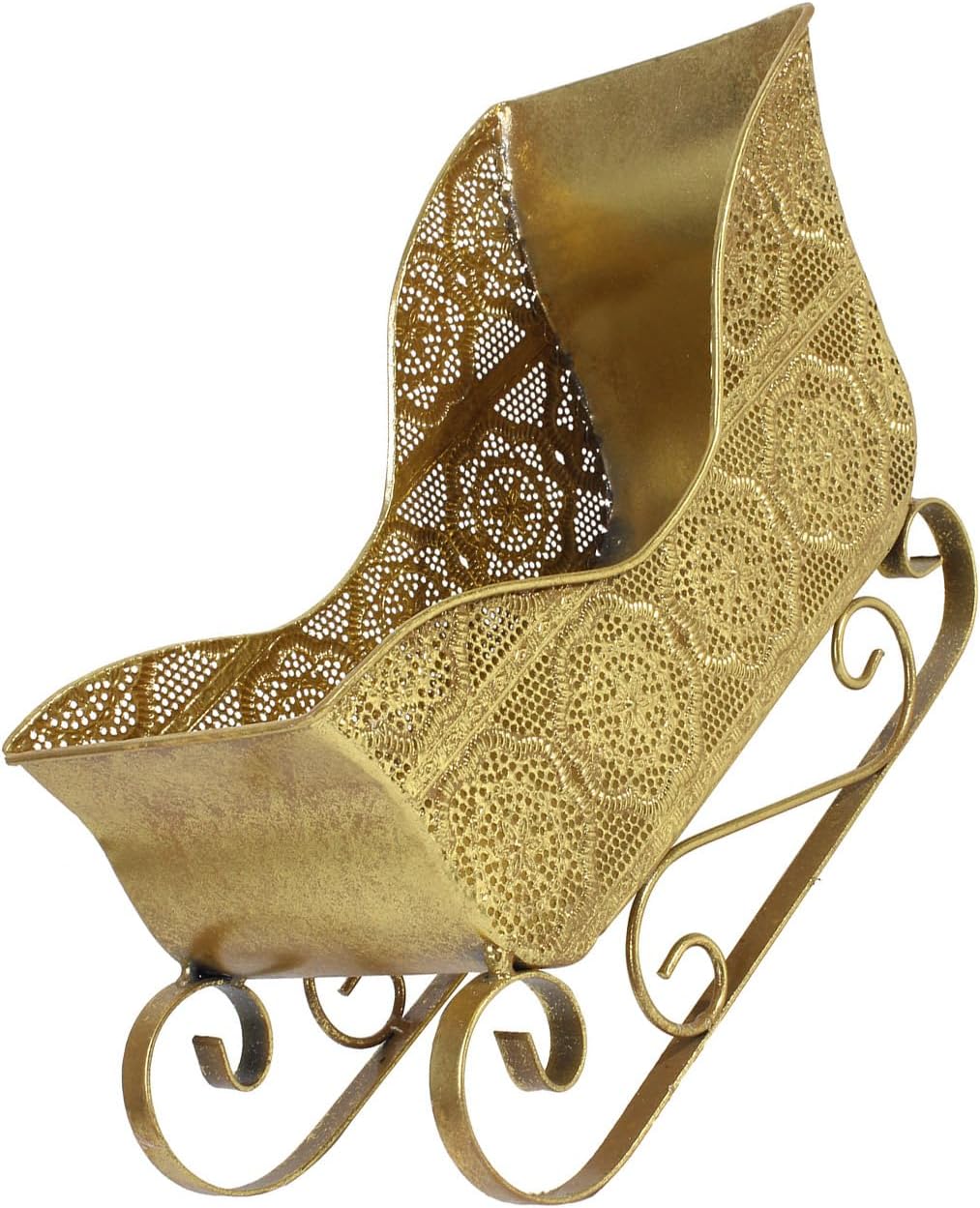 Farmhouses Metal Sleigh Ornament Christmas Holiday Display for Living Room Dining Table or Gift Container Embellishment Christmas Sleigh Decors