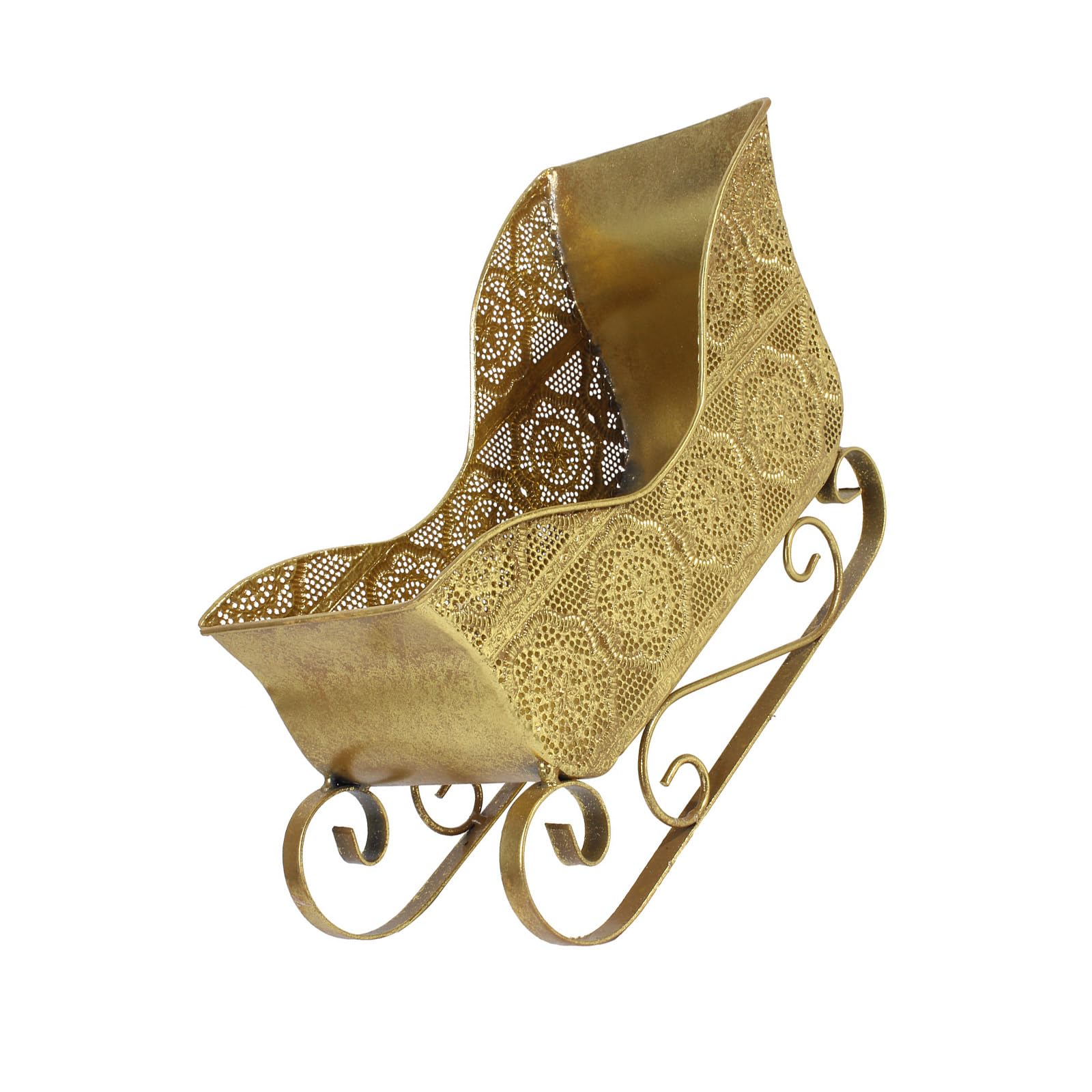 Cesta de metal con escultura de trineo de Navidad, contenedor de caramelos, decoración de mesa para el hogar, oficina, día festivo
