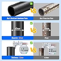 Vista 3 de Juego de red de voleibol profesional portátil para exteriores con postes de aluminio de altura ajustable, sistema de cabrestante, voleibol con bomba