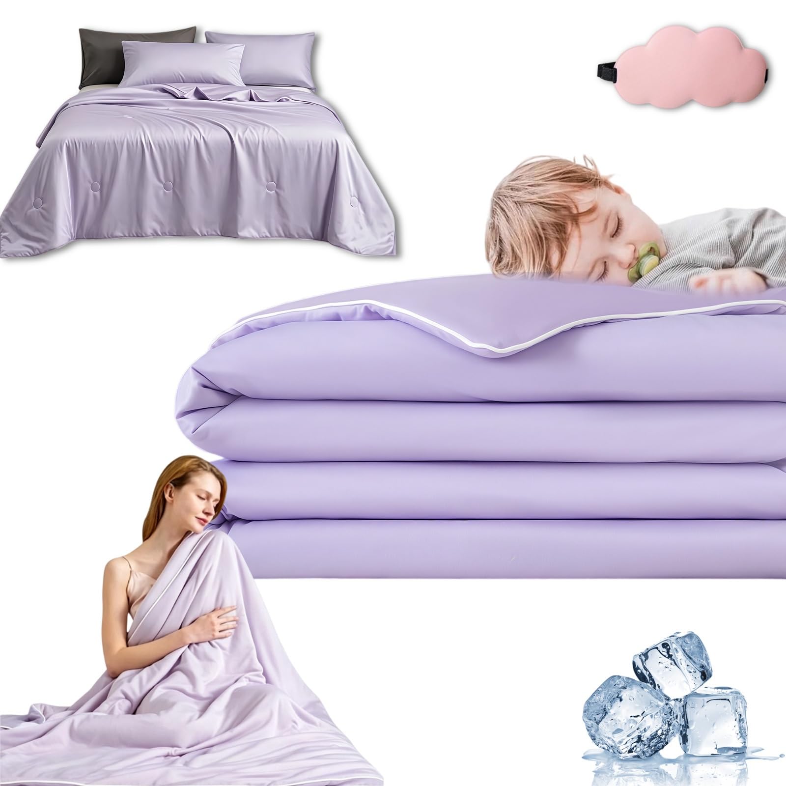 2026 Neu Magic Splashy - Magicsleep Decke Kühlende Eisdecke für Heiße Sommernächte, Magic Sleep Decke, Magics Sleep Eisdecke, Doppelseitig Atmungsaktiver Sommerdecke, Ohne Schwitzen(L,150 * 200cm)