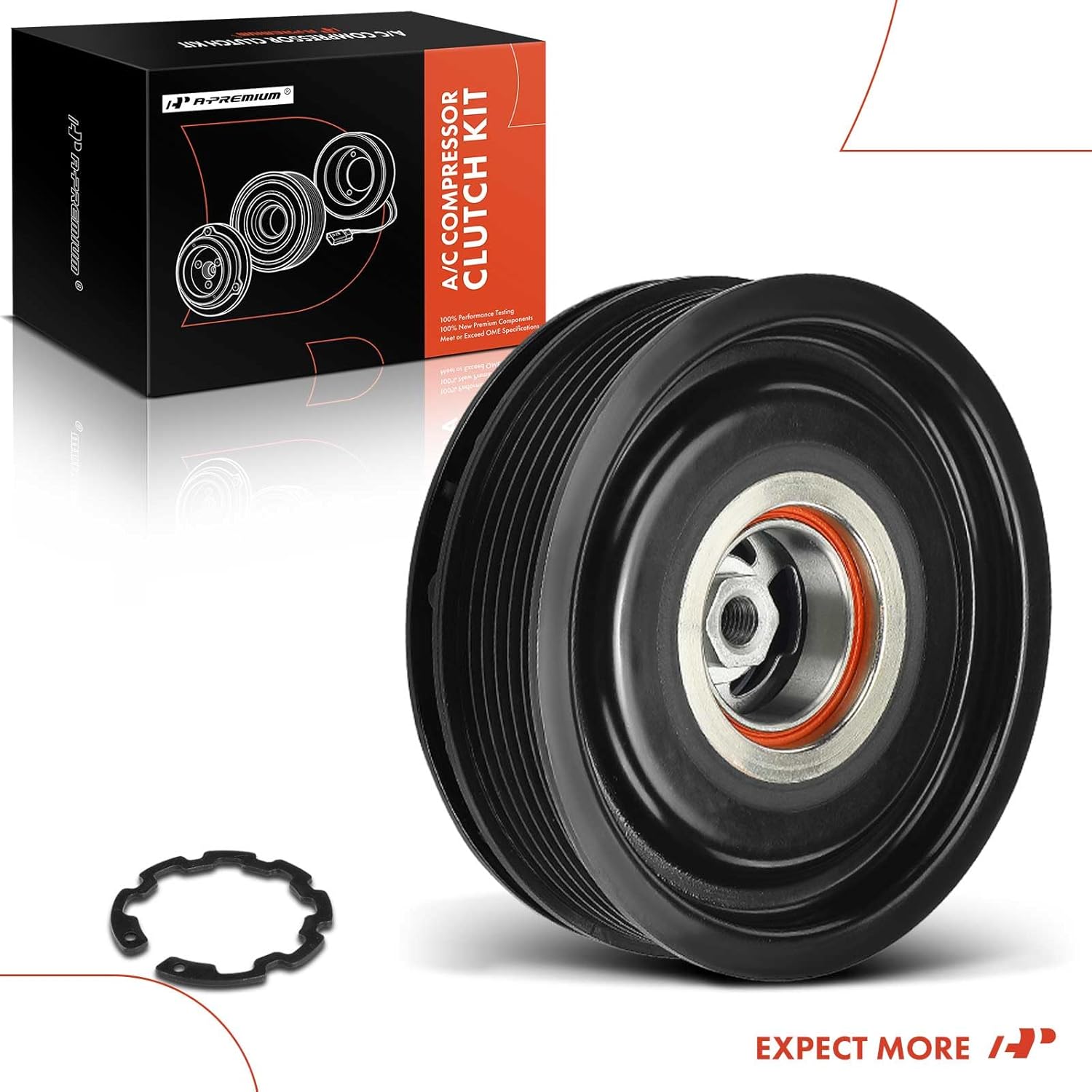 A-Premium Air Conditioner AC Compressor Clutch Kit Compatible with Toyota Corolla 2009-2010, Matrix 2009-2010/2012 & Scion xD 2008-2014, 1.8L