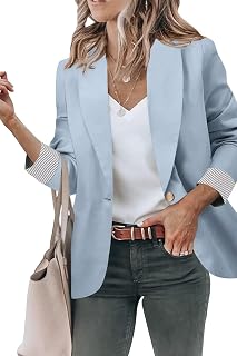 Blazer Jackets for Women Open Front Long Sleeve Work Office Casual Blazers with Pockets S-2XL