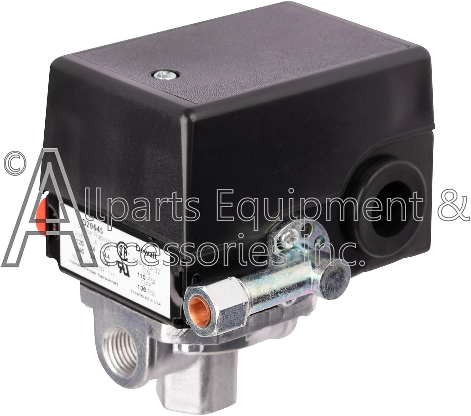 Z-D20645 Pressure Switch 4-Port Base 110-135 PSI 120-240V Compatible with Craftsman, DeWalt, DeVilbiss, and Porter Cable Air Compressors