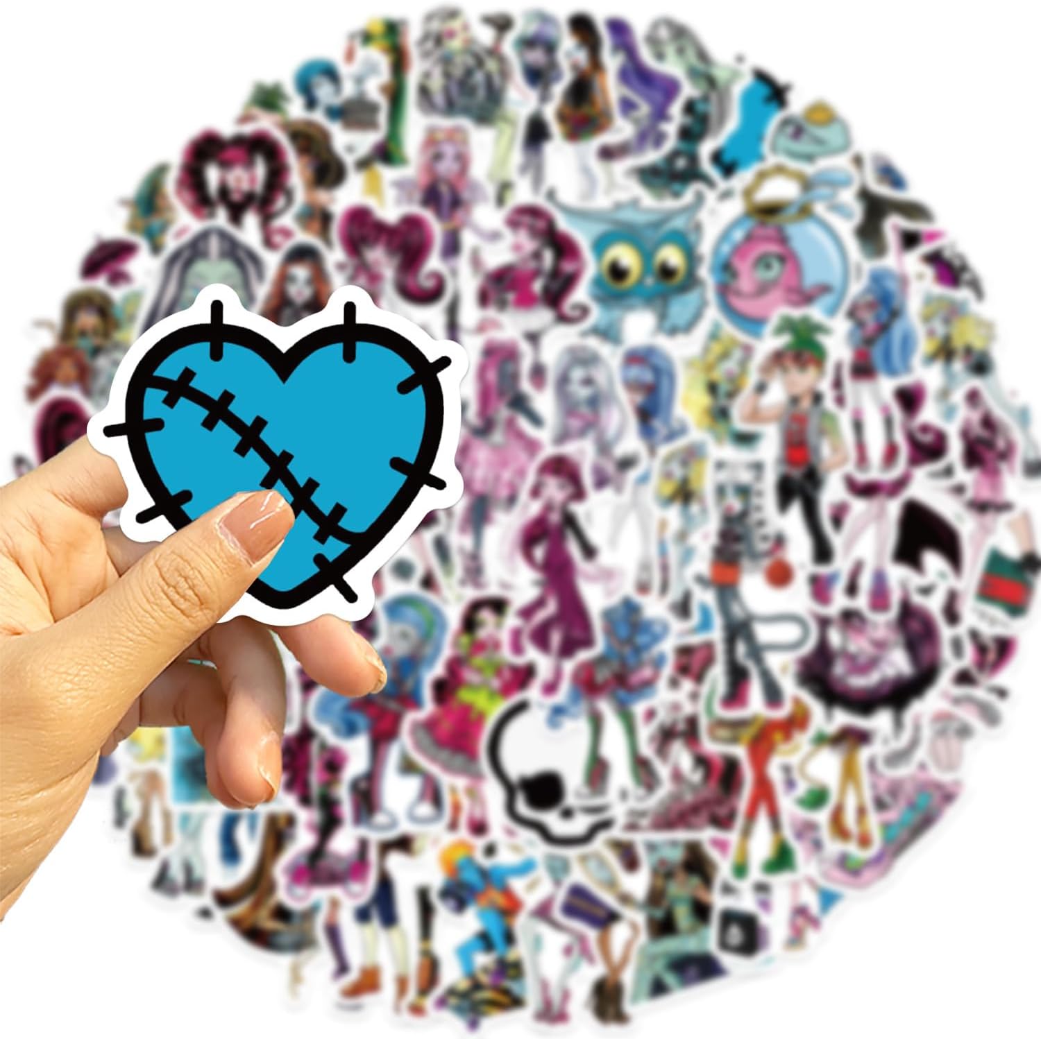 70pcs Cartoon Monster-High Stickers,Vinyl Waterproof Sticker Decals for Water Bottle, Laptop, Phone, Scrapbooking, Journaling for Adults - Image 2