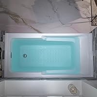 Vista 4 de WOODBRIDGE Bañera rectangular de acrílico de 60 pulgadas en blanco con drenaje derecho, drenaje desplegable de níquel cepillado incluido BA6030R