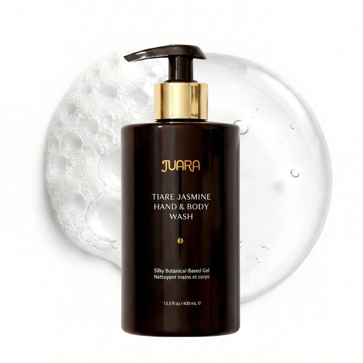 Juara 13.5 Fl Oz Hand & Body Wash - Hydrating Daily Cleanser with 72-Hour Moisture Magnet - Gentle Lather (Tiare Jasmine)