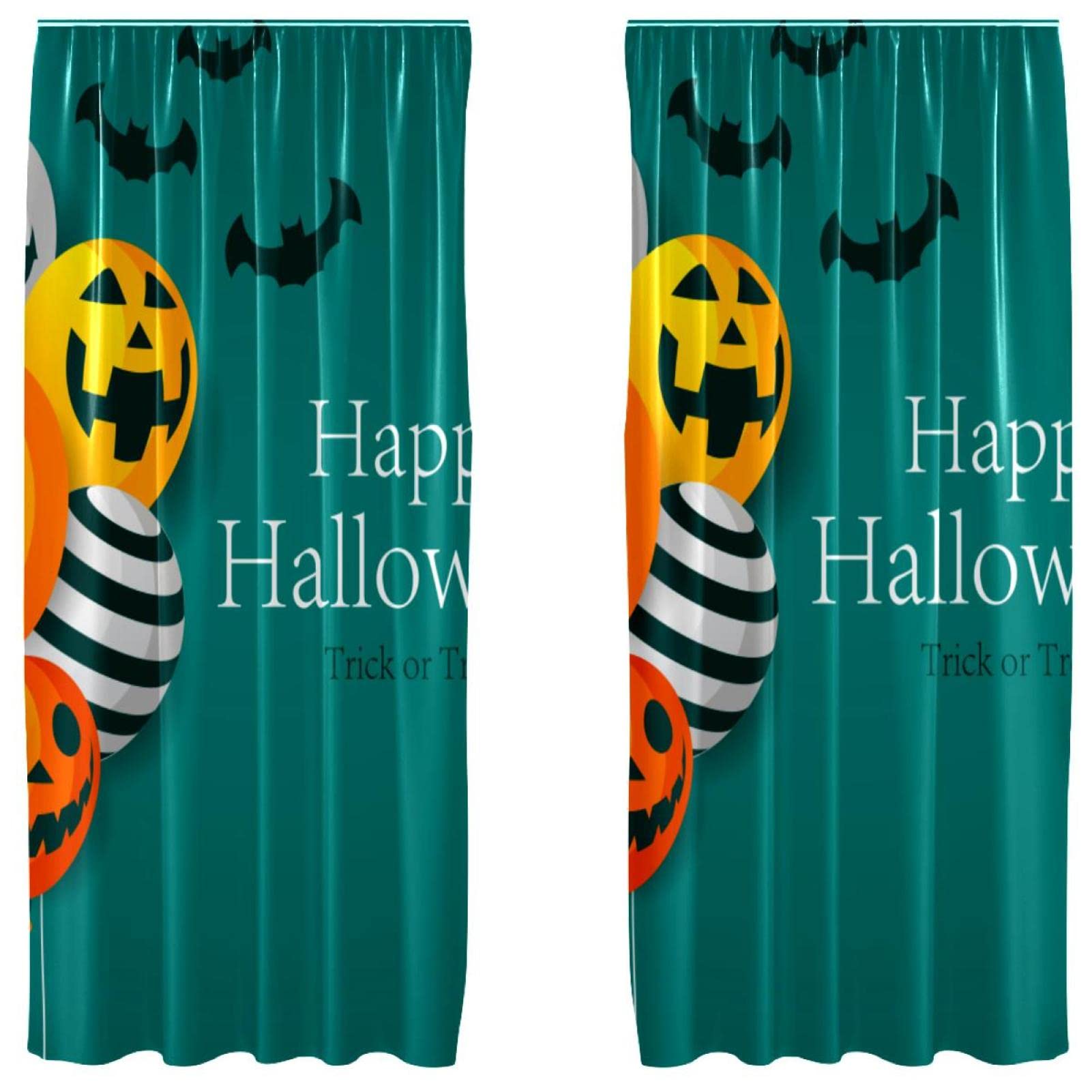 Rideaux occultants motif ballons Halloween dimensions 140 x 213 cm