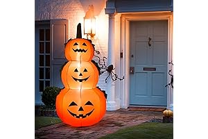 Tangkula 6 Ft Halloween Inflatable LED 3 Pumpkins Stack