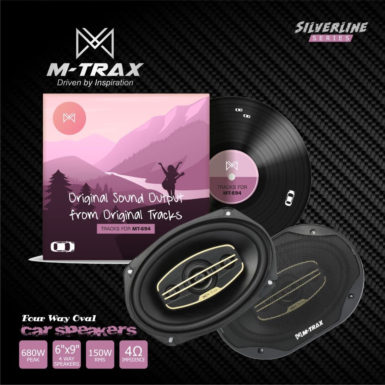 M - TRAX MT 694 Oval 4 Way High Performance Coaxial Car Speaker