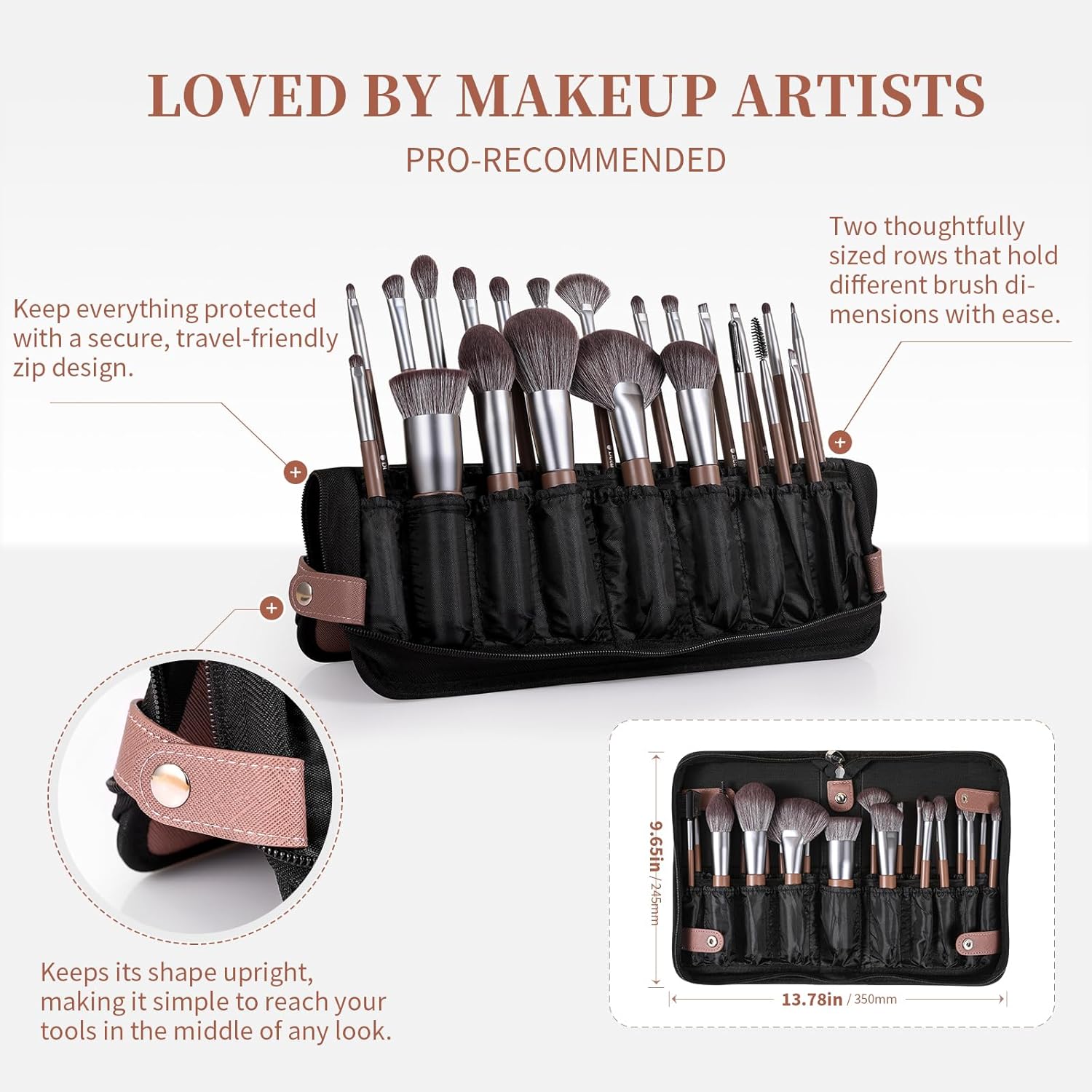 DUcare Makeup Brushes Professional with Bag 22Pcs Makeup Brush Set Premium Synthetic Kabuki Foundation Blending Brush Face Powder Blush Concealers Eye Shadows with Case - Image 2