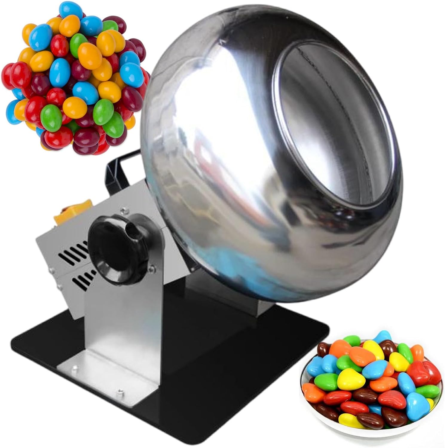 Adjustable Angle Tablet Coating Machine,170 mm Large Pot Mouth, 200 W Mini Electric Chocolate Panning Device,for Sugar/Chocolate/Nut